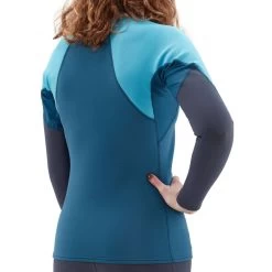 NRS Women's HydroSkin 0.5 Long-Sleeve Shirt -Paddle Sports Shop 15004 05 Poseidon Model Back 052120 1000x1000 13071.1617394468