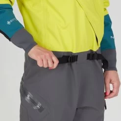 NRS Women's Nomad Gore-Tex Pro Comfort-Neck Drysuit -Paddle Sports Shop 22549 01 Chartreuse Model Detail 092421 2000x2000 92484.1647558745