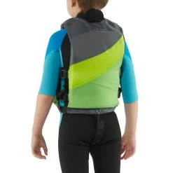 NRS Crew Child PFD -Paddle Sports Shop 40002 02 Model Back GreenGray 012318 2000x2000 26047.1645229405